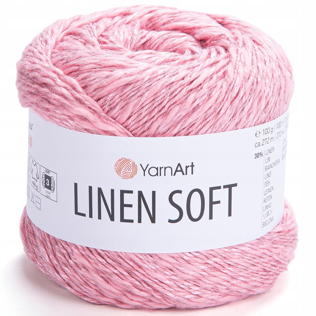YarnArt | Linen Soft | 7322 | różowy [30% len / 36% wiskoza / 34% bawełna]