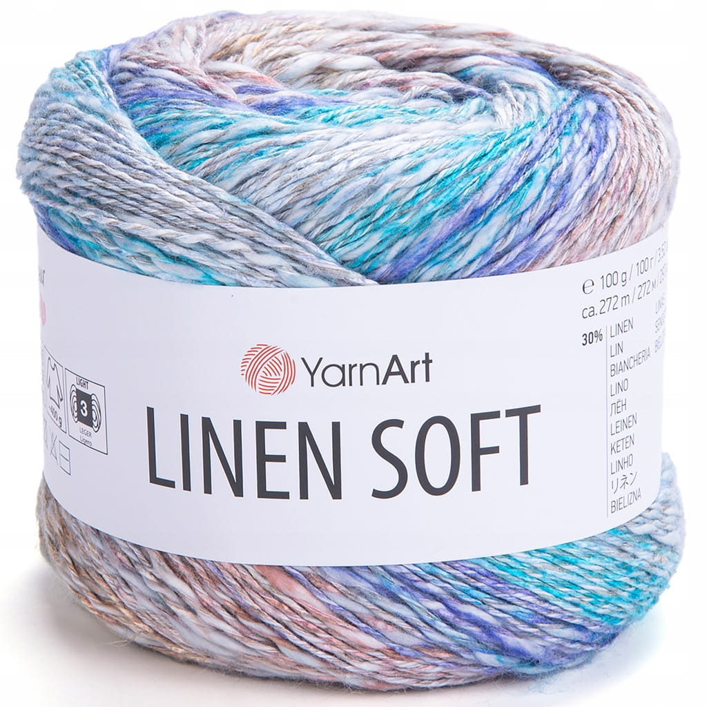 YarnArt | Linen Soft | 7402 | wielokolorowa [len / wiskoza / bawełna]