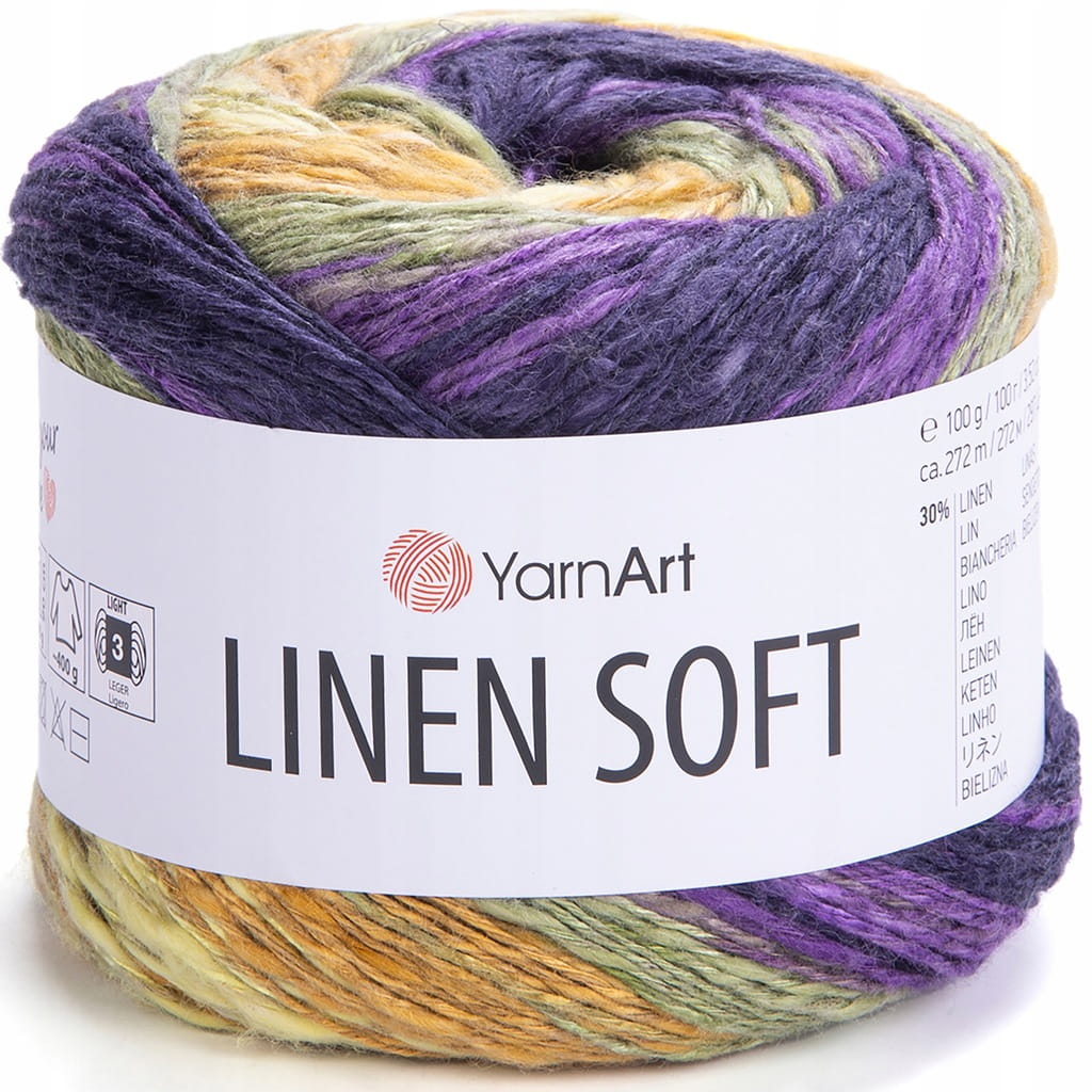 YarnArt | Linen Soft | 7410 | wielokolorowa [len / wiskoza / bawełna]