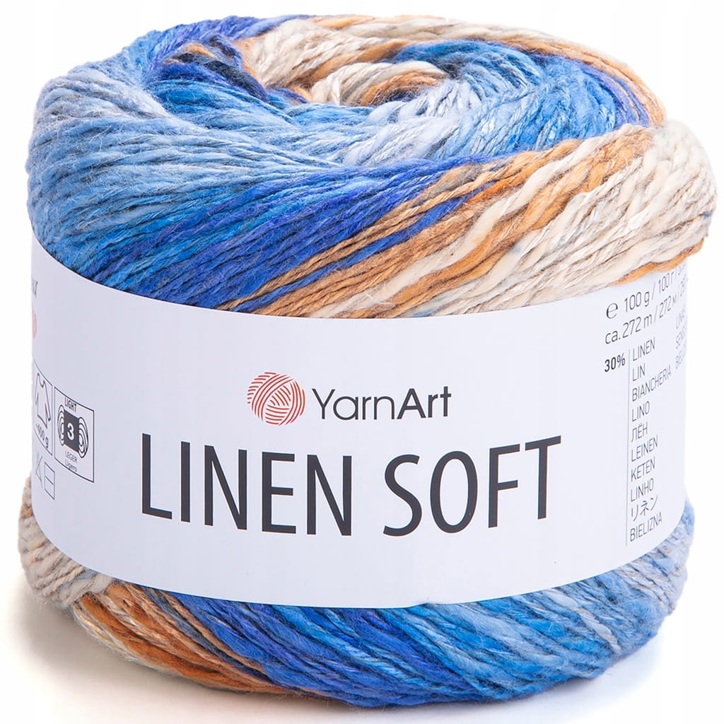 YarnArt | Linen Soft | 7411 | wielokolorowa [len / wiskoza / bawełna]