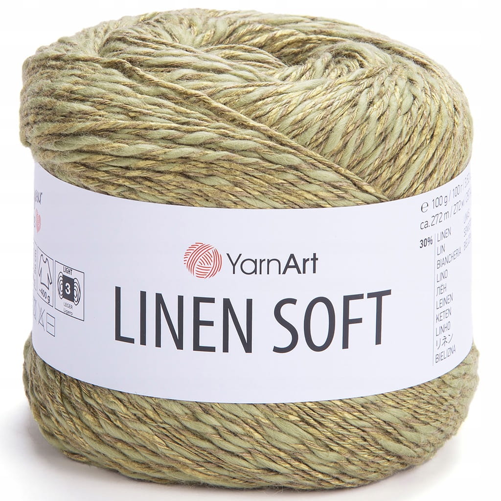 YarnArt | Linen Soft | 7313 | khaki jasny [len / wiskoza / bawełna]