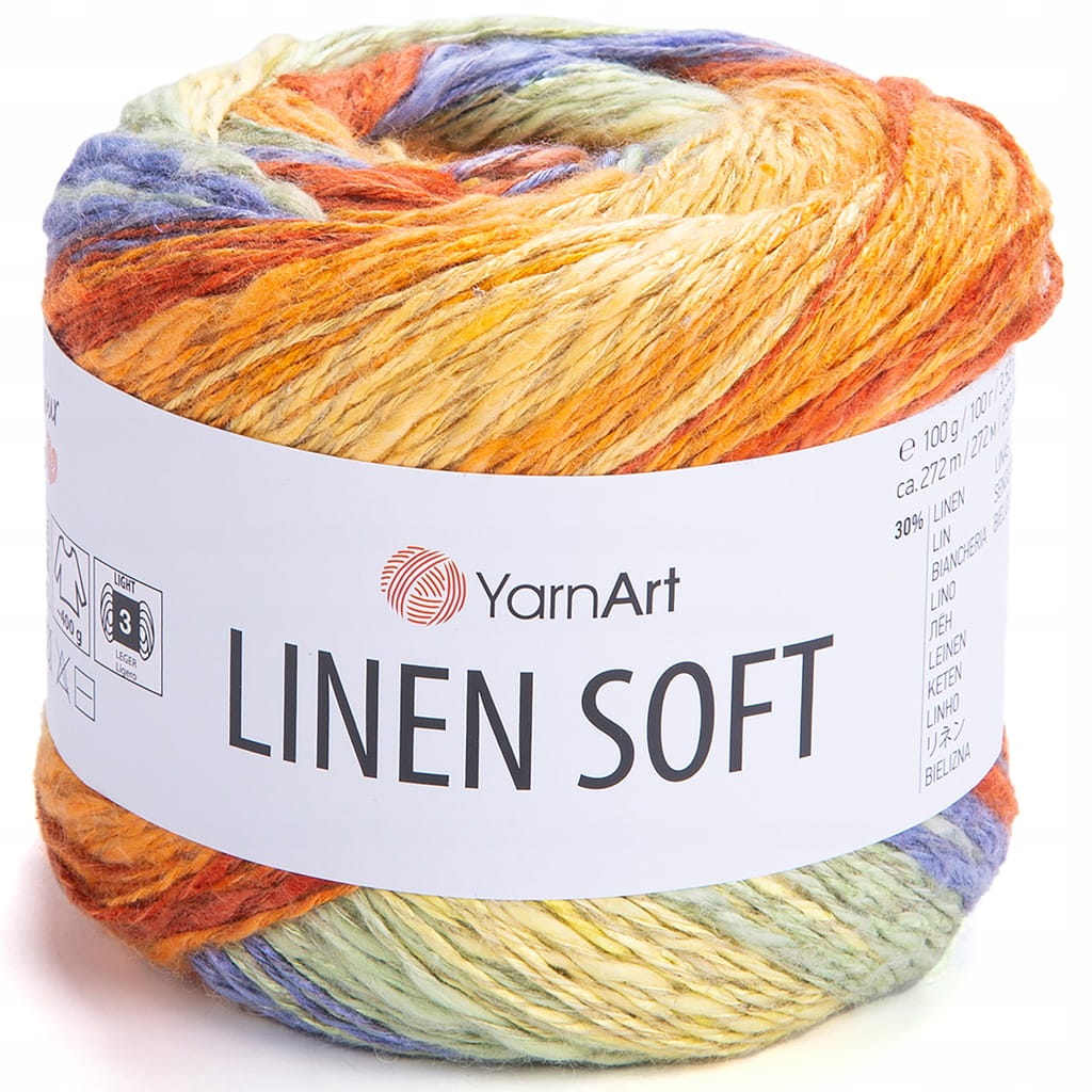 YarnArt | Linen Soft | 7412 | wielokolorowa [len / wiskoza / bawełna]