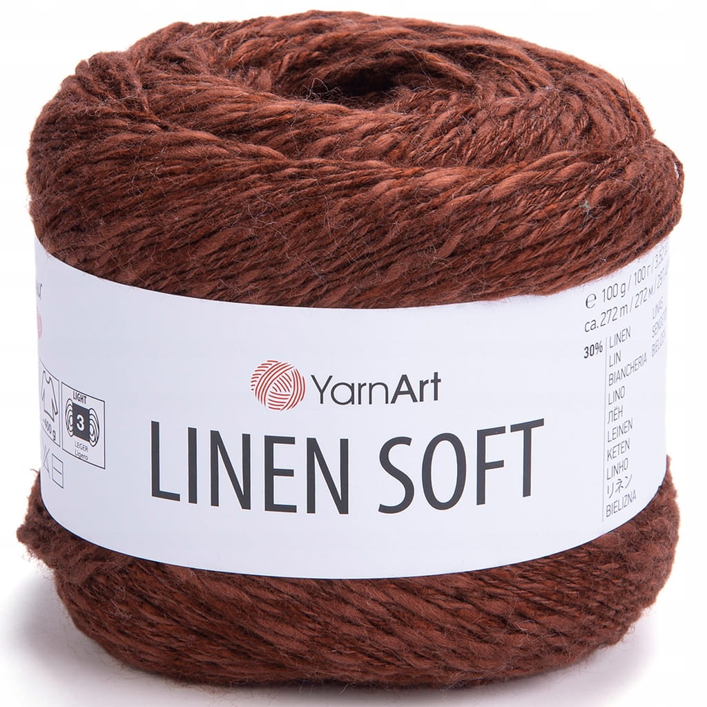 YarnArt | Linen Soft | 7309 | kasztan [30% len / 36% wiskoza / 34% bawełna]