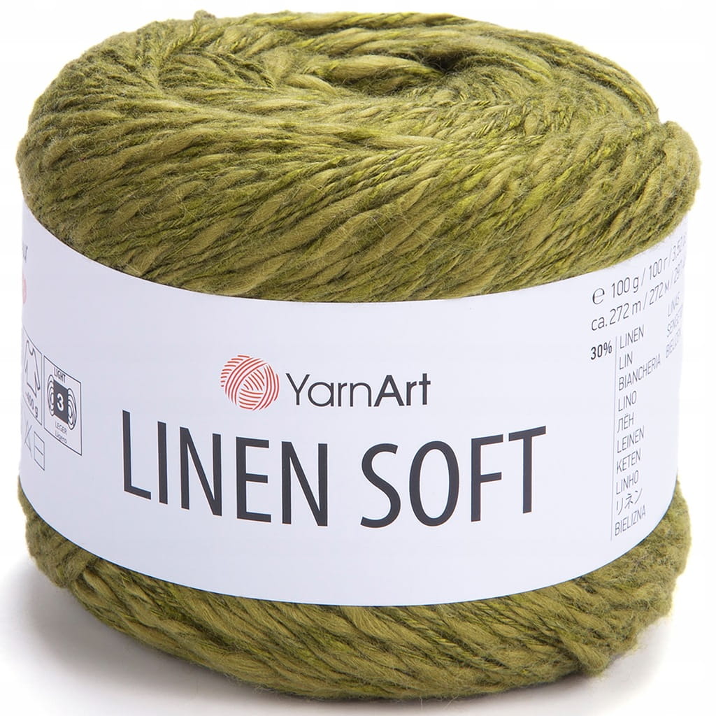 YarnArt | Linen Soft | 7314 | oliwka [30% len / 36% wiskoza / 34% bawełna]