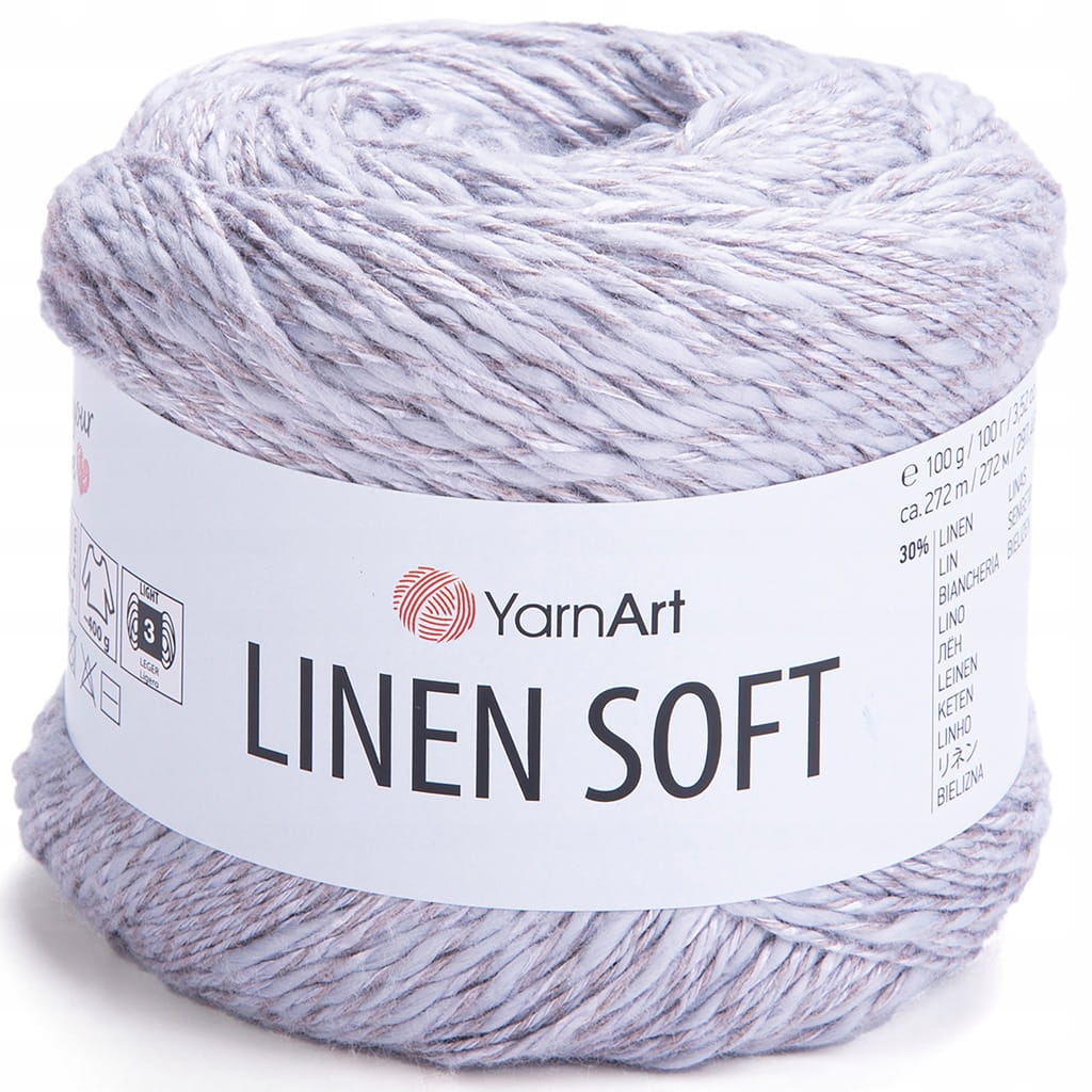 YarnArt | Linen Soft | 7320 | szary jasny [len / wiskoza / bawełna]