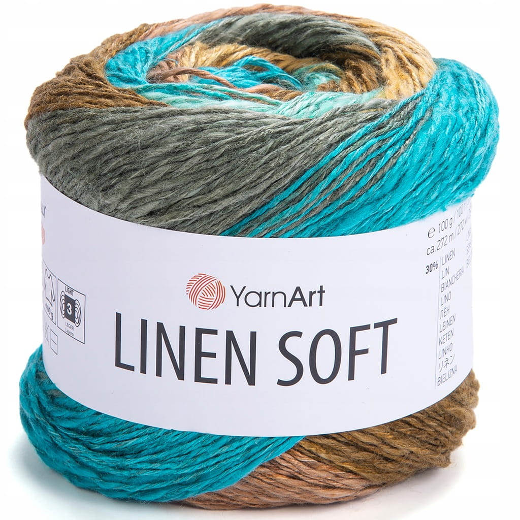 YarnArt | Linen Soft | 7409 | wielokolorowa [len / wiskoza / bawełna]