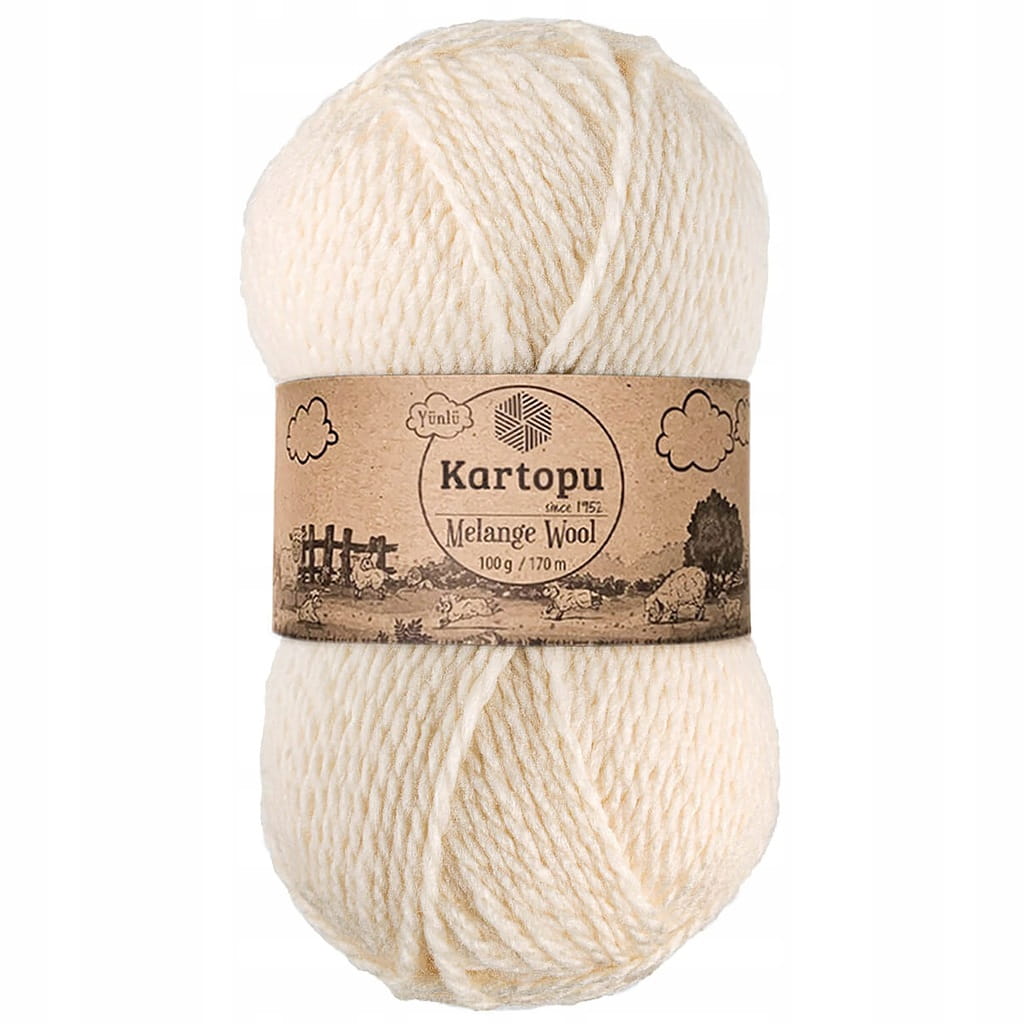 Kartopu | Melange Wool | K0025 | ciemne ecru
