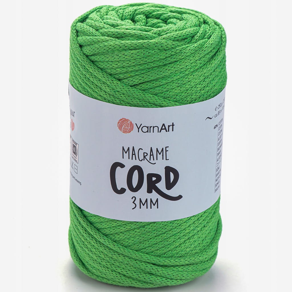 Sznurek | YarnArt | Macrame Cord 3mm | 802 | zielony neonowy