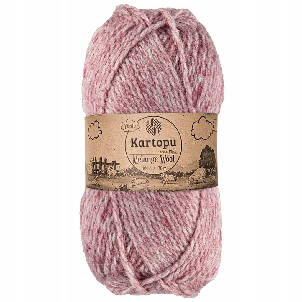 Kartopu | Melange Wool | K9005 MIX | wiśniowy