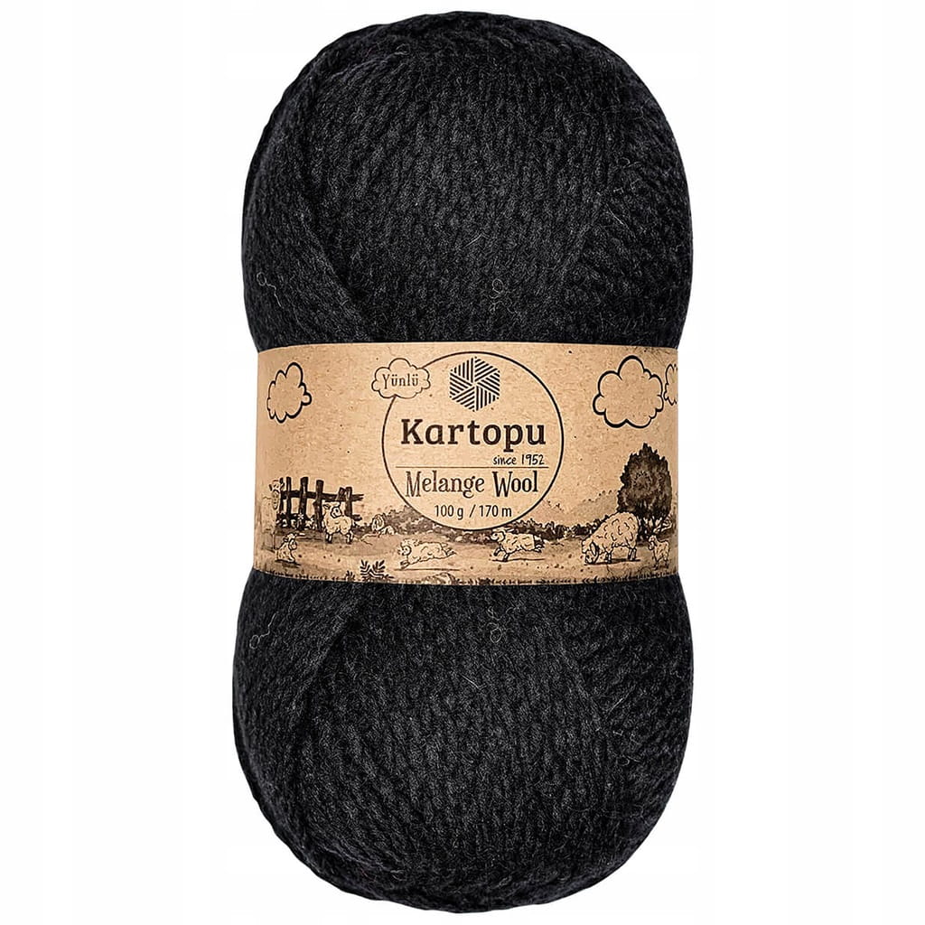 Kartopu | Melange Wool | K0940 | czarny