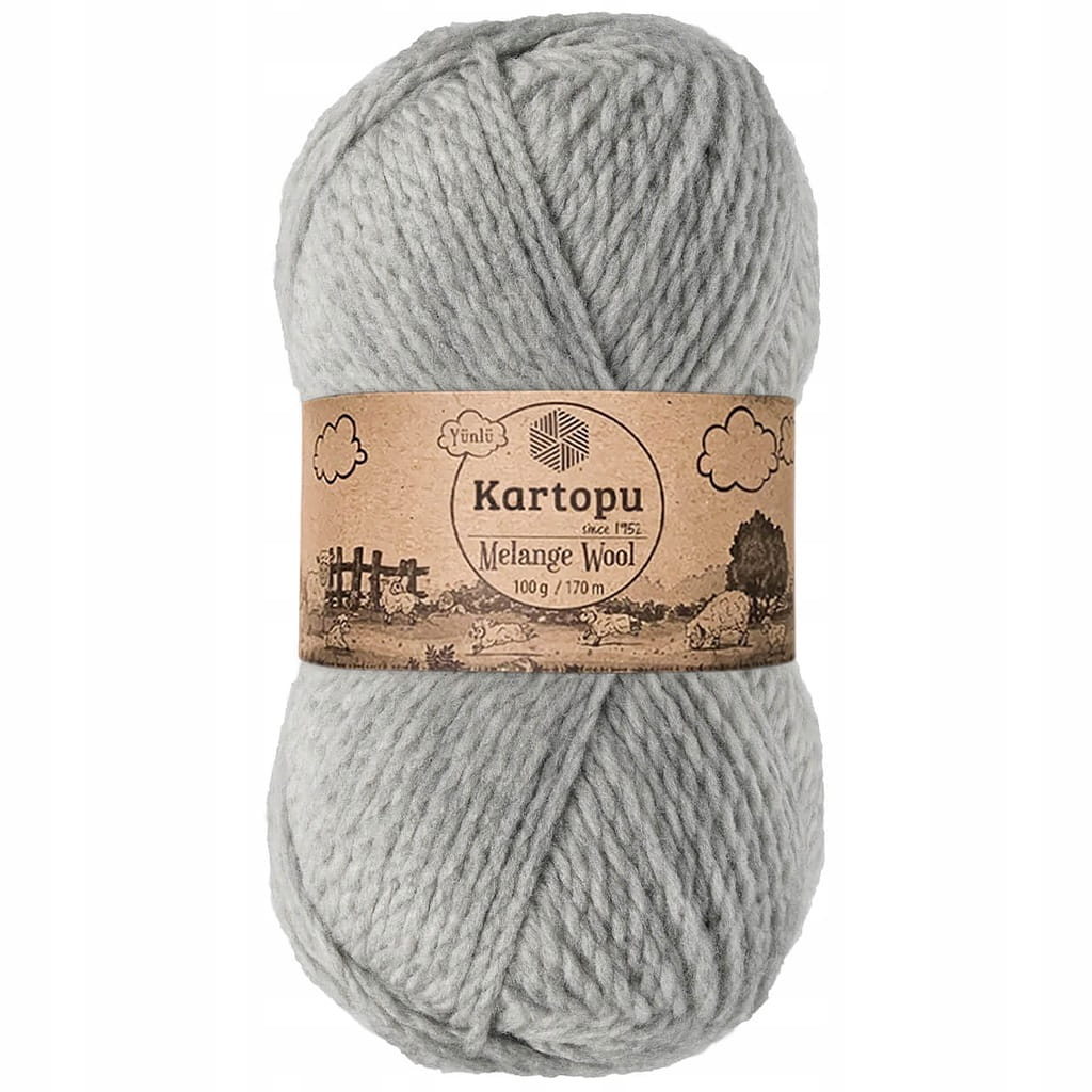Kartopu | Melange Wool | K1000 | jasny szary