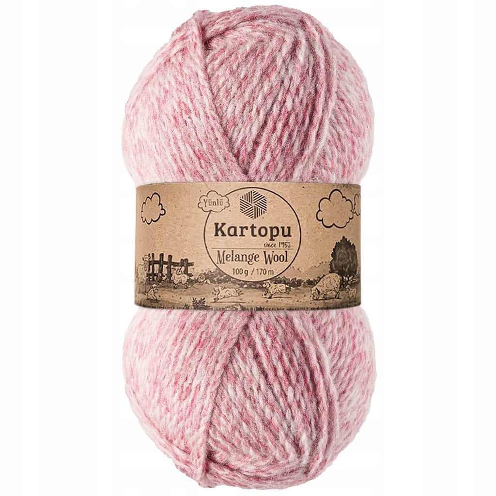 Kartopu | Melange Wool | K9004 MIX | różowy