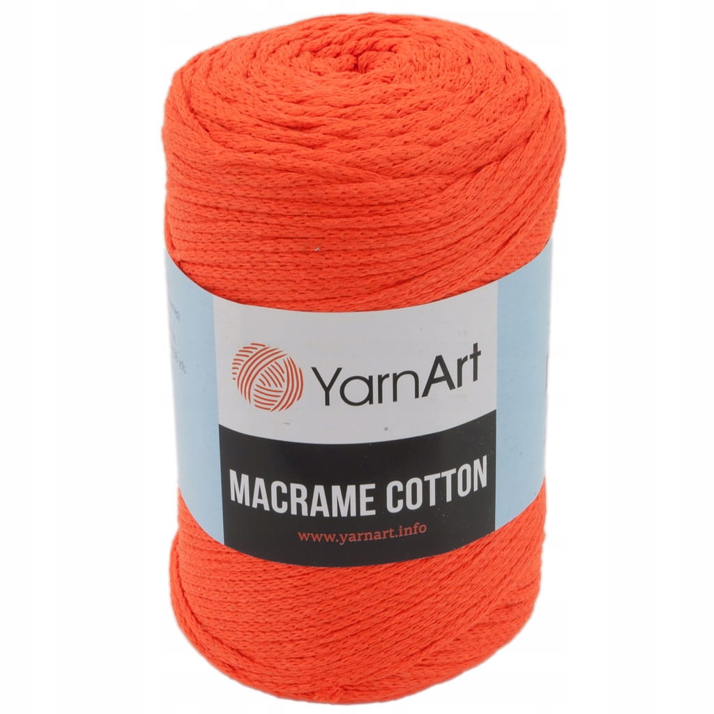 Sznurek | YarnArt | Macrame Cotton | 800 | pomarańczowy neonowy