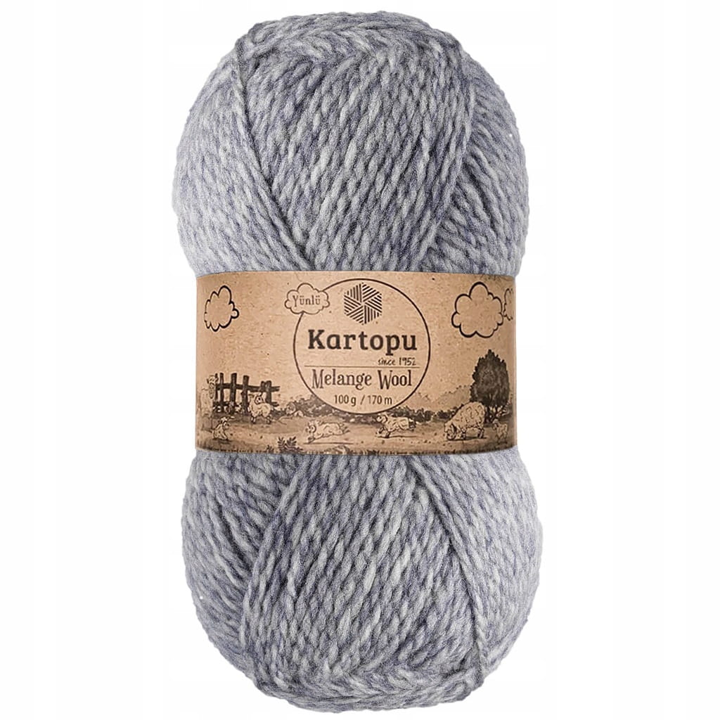 Kartopu | Melange Wool | K9001 MIX | szaro-niebieski