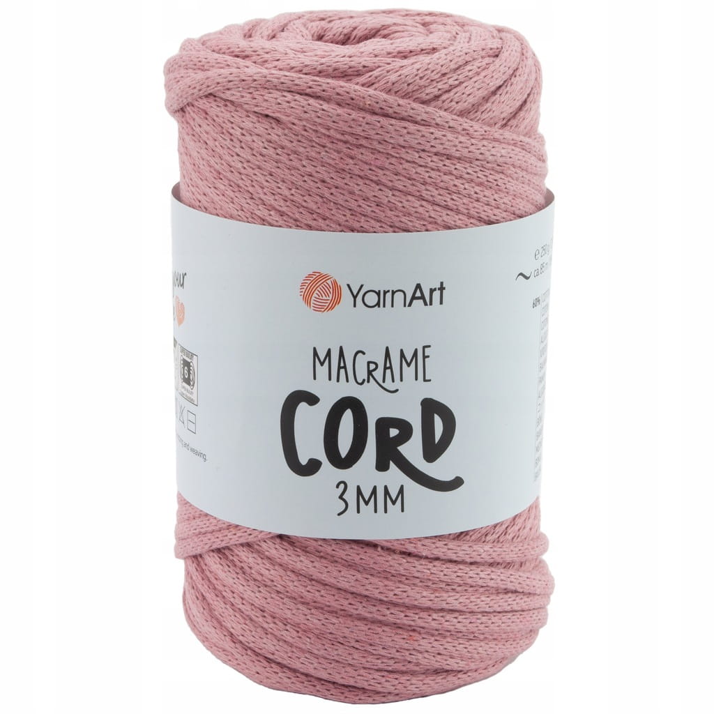 Sznurek | YarnArt | Macrame Cord 3mm | 792 | pudrowy róż