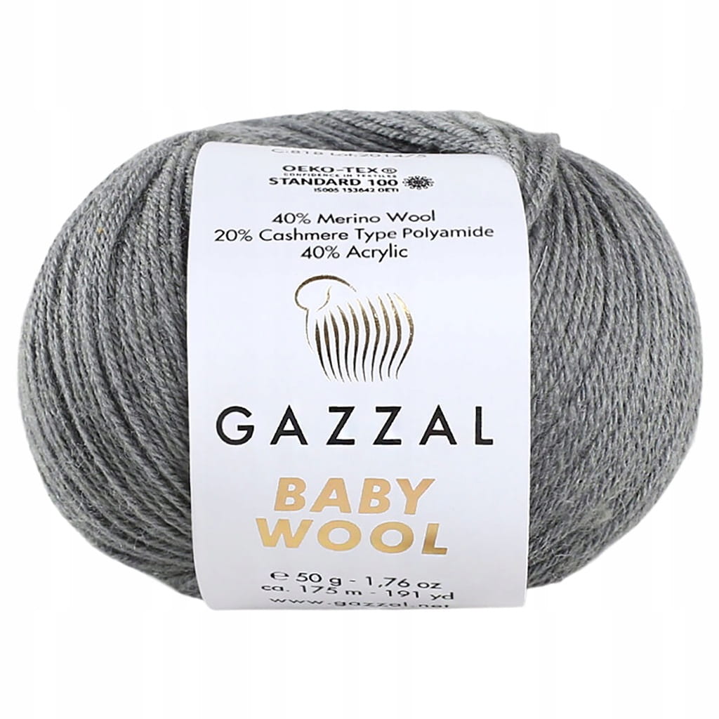 Gazzal | Baby Wool | 818 | szary