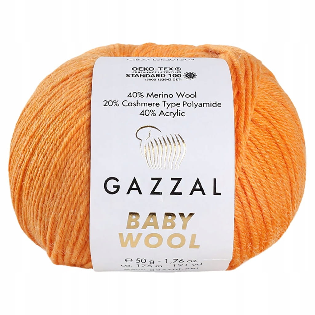 Gazzal | Baby Wool | 837 | mandarynkowy