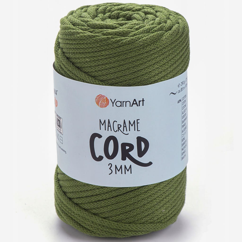 Sznurek | YarnArt | Macrame Cord 3mm | 787 | zieleń wojskowa