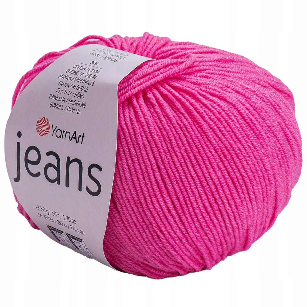 YarnArt | Jeans | 42 | fuksja [55% bawełna / 45% poliakryl]
