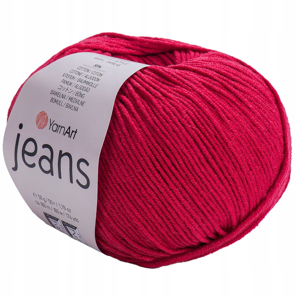 YarnArt | Jeans | 51 | karminowy [55% bawełna / 45% poliakryl]