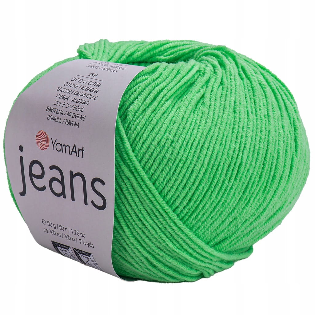 YarnArt | Jeans | 60 | zielony neonowy [55% bawełna / 45% poliakryl]