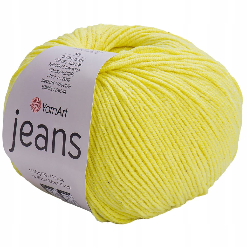 YarnArt | Jeans | 58 | zółty neonowy [55% bawełna / 45% poliakryl]