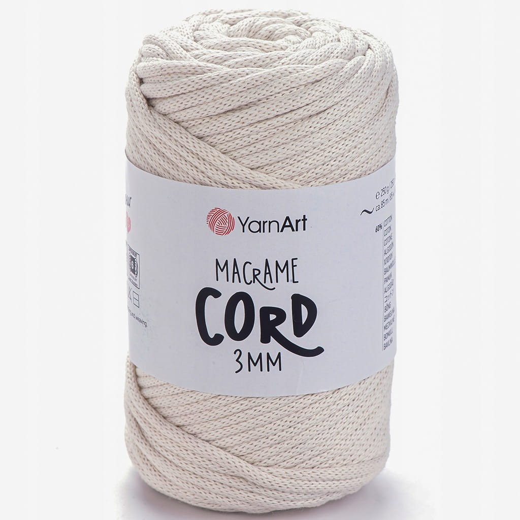 Sznurek | YarnArt | Macrame Cord 3mm | 752 | ecru