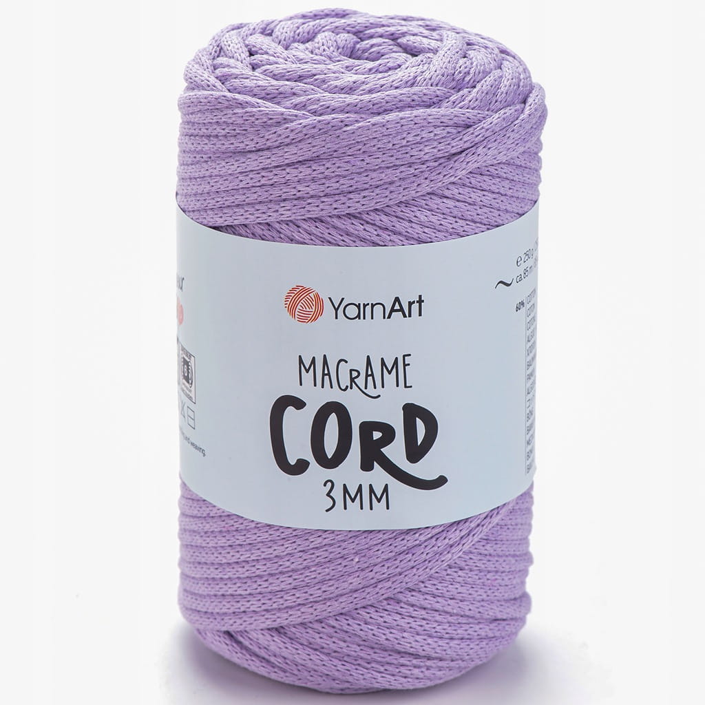 Sznurek | YarnArt | Macrame Cord 3mm | 765 | lawenda
