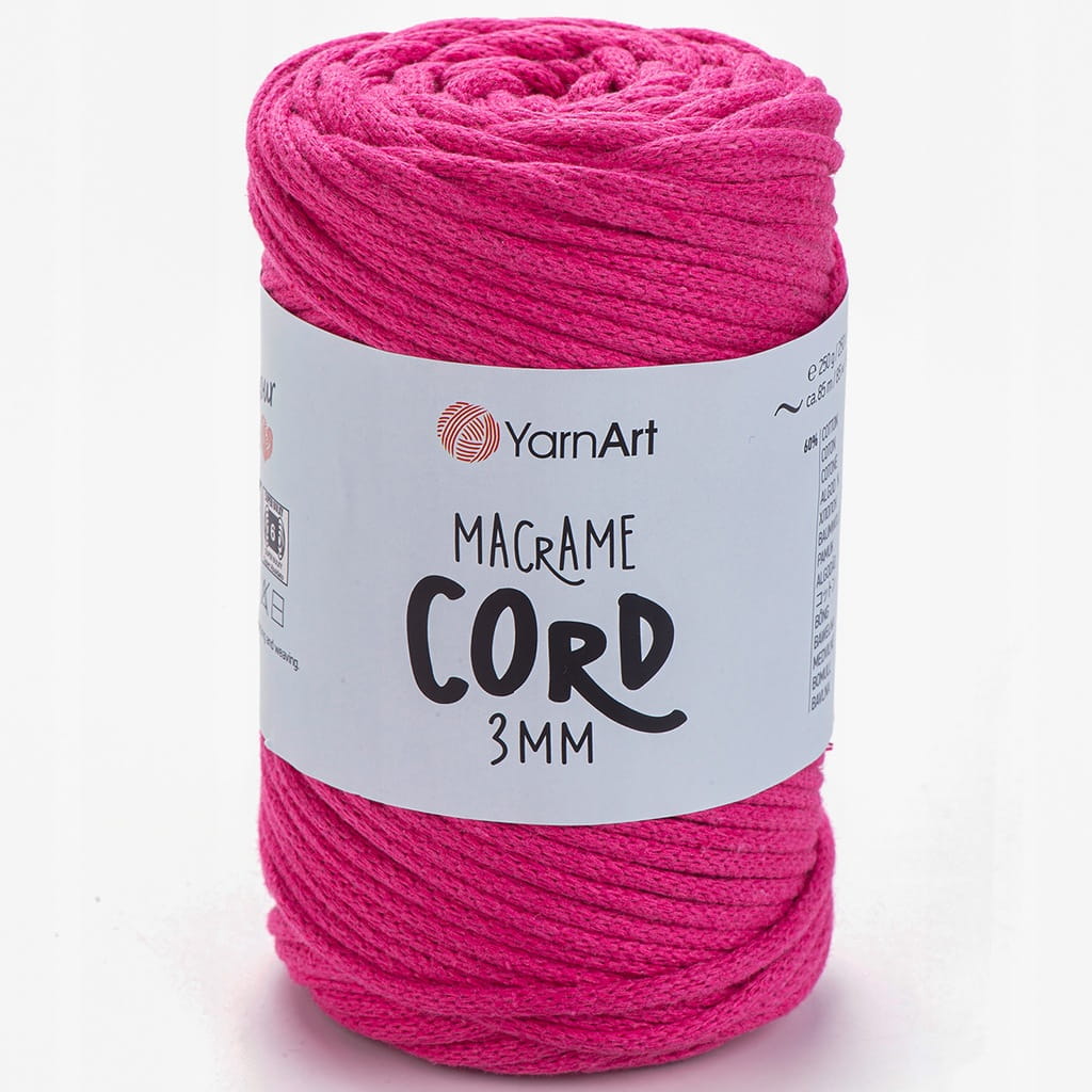 Sznurek | YarnArt | Macrame Cord 3mm | 771 | amarantowy